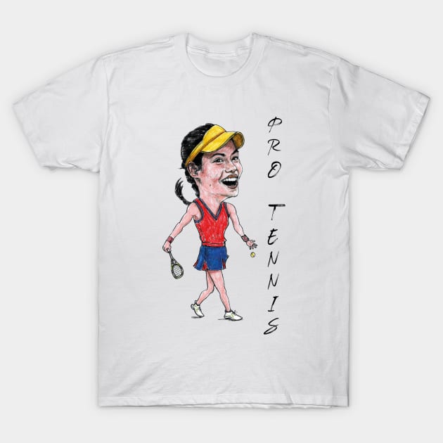 Emma Raducanu Pro Tennis T-Shirt by dizzycat-biz